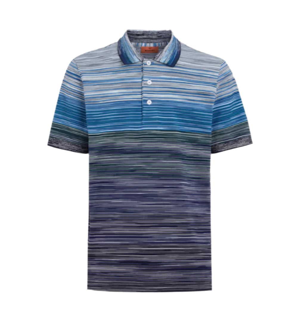 Missoni Spacedye Polo - White/Blue/Navy